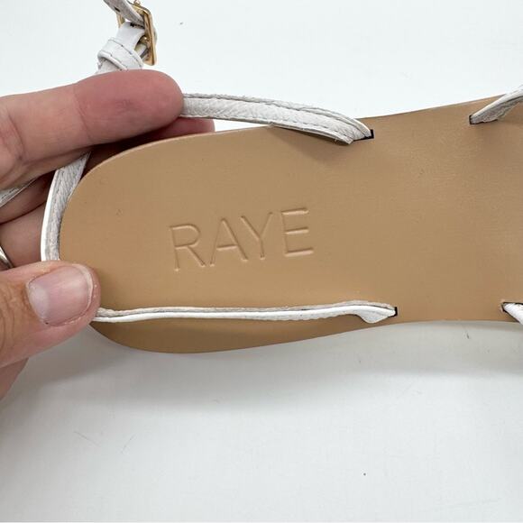 RAYE x Revolve Void Strappy Ankle Wrap Thong Sandal in White Size 8.5 Minimalist - Picture 15 of 16